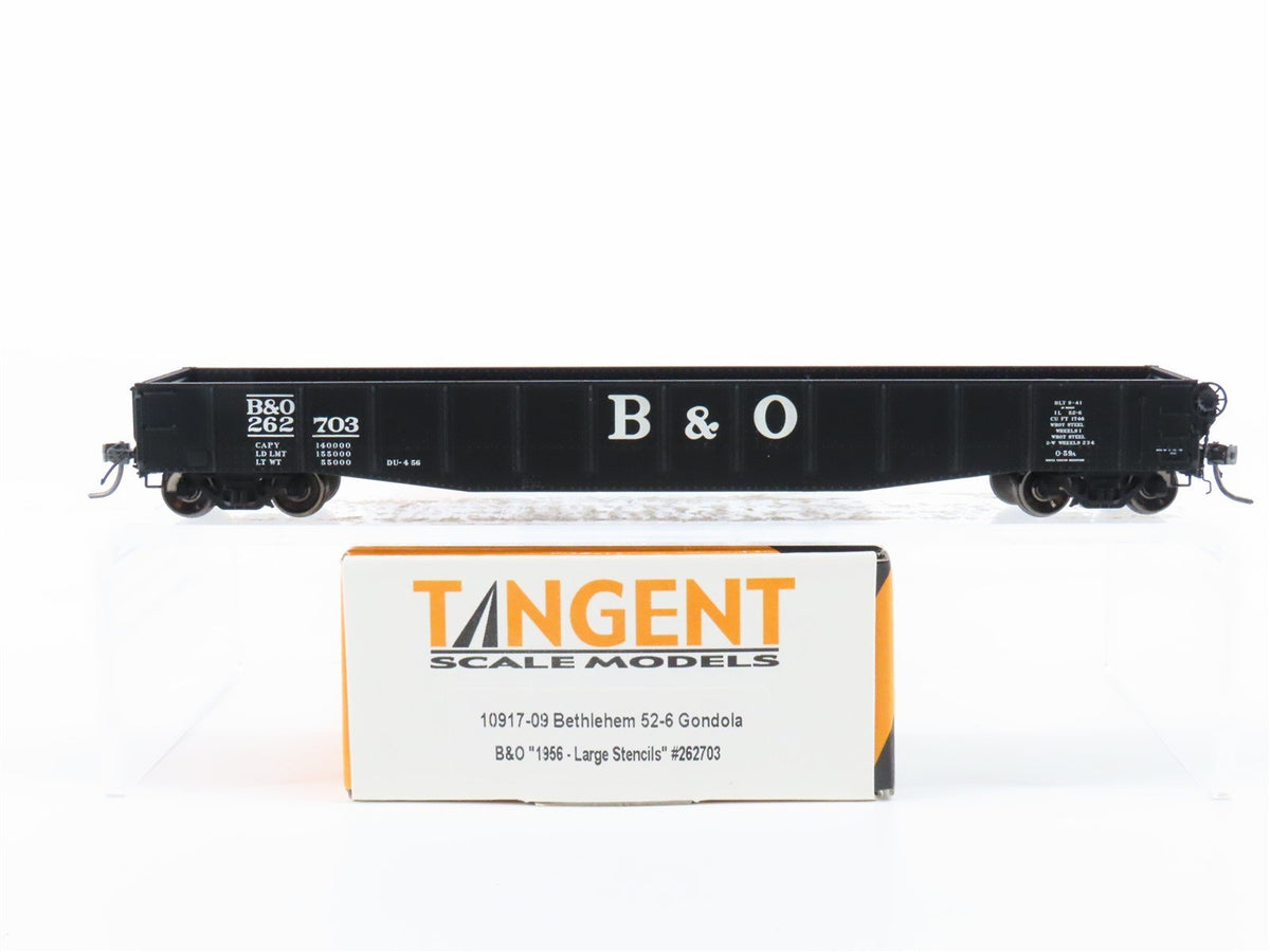 HO Scale Tangent 10917-09 B&amp;O Baltimore &amp; Ohio 52&#39; 6&quot; 70T Gondola Car #262703