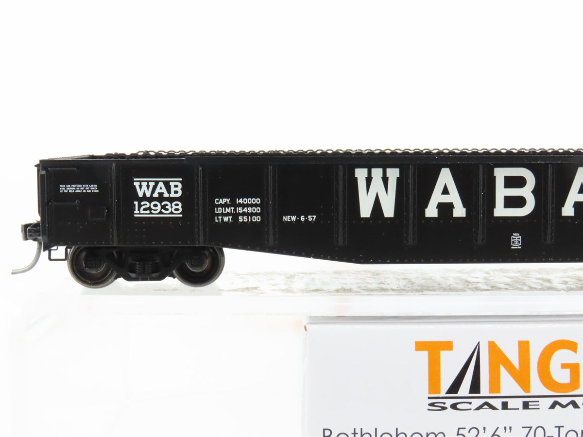 HO Scale Tangent 10924-02 WAB Wabash 52&#39; 6&quot; 70T Riveted Gondola Car #12938