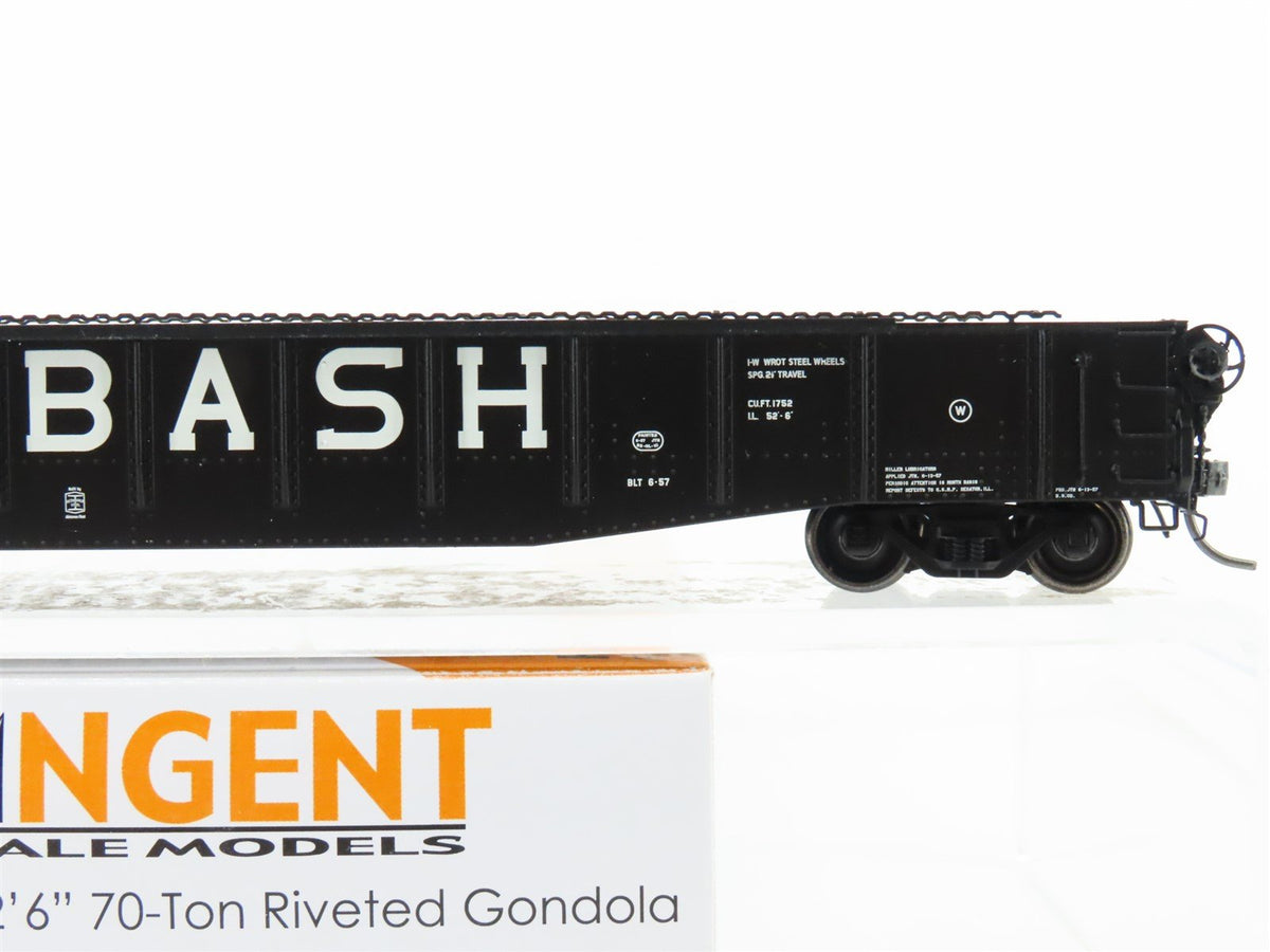 HO Scale Tangent 10924-02 WAB Wabash 52&#39; 6&quot; 70T Riveted Gondola Car #12938