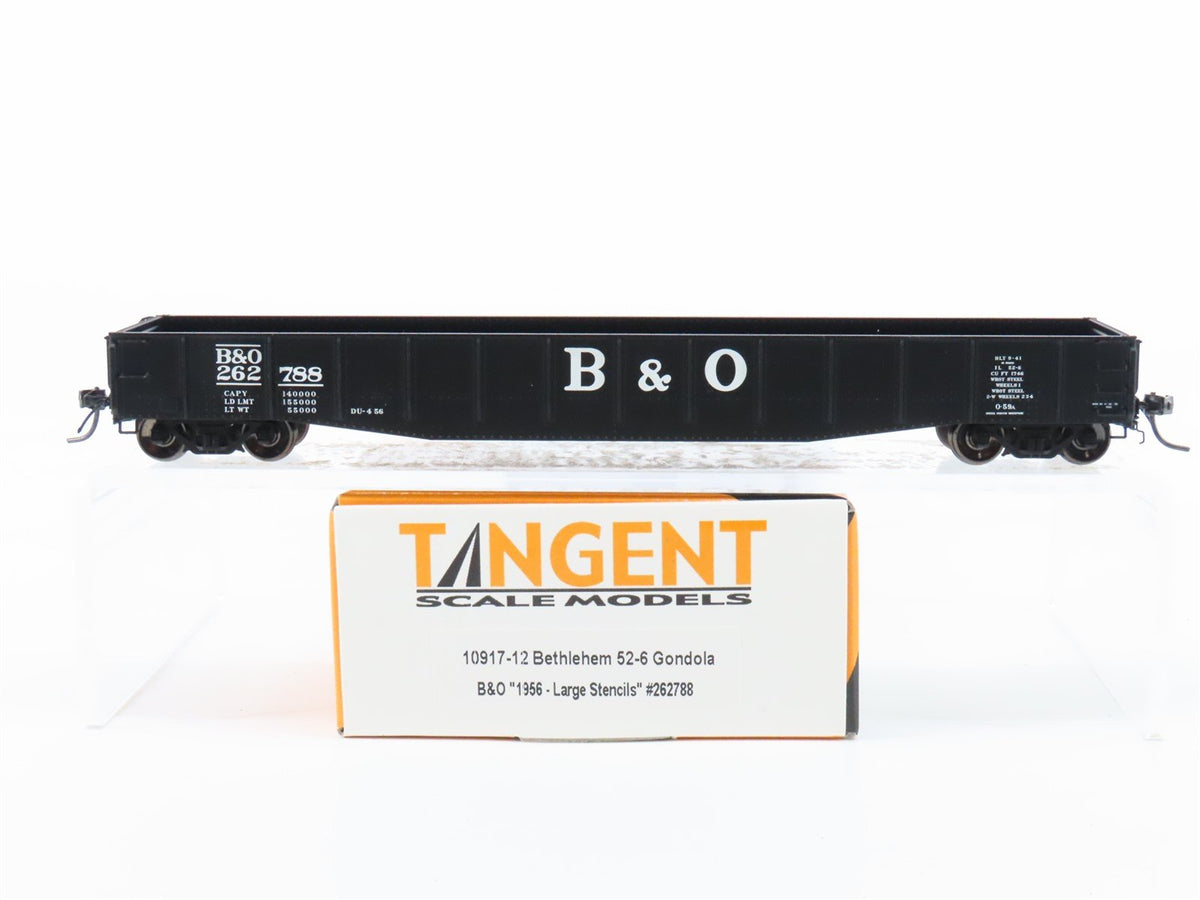 HO Scale Tangent 10917-12 B&amp;O Baltimore &amp; Ohio 52&#39; 6&quot; 70T Gondola Car #262788