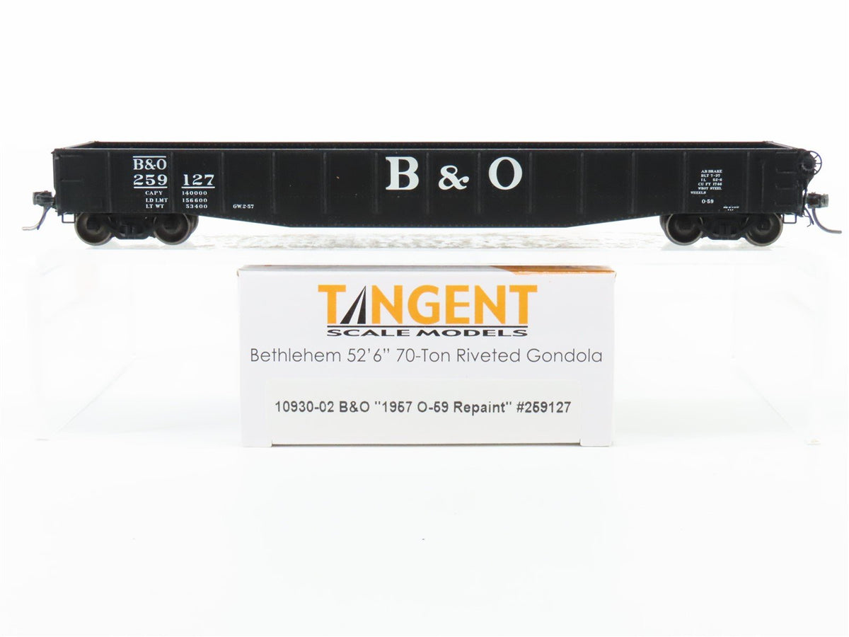 HO Scale Tangent 10930-02 B&amp;O Baltimore &amp; Ohio 52&#39; 6&quot; 70T Gondola Car #259127