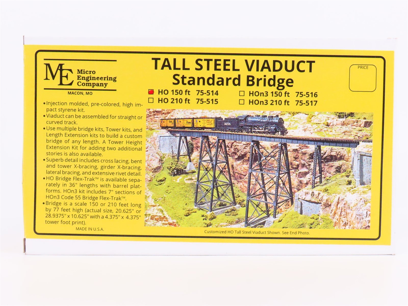 HO Scale Micro Engineering 75-514 Tall Steel Viaduct 150ft Scale Bridge Kit