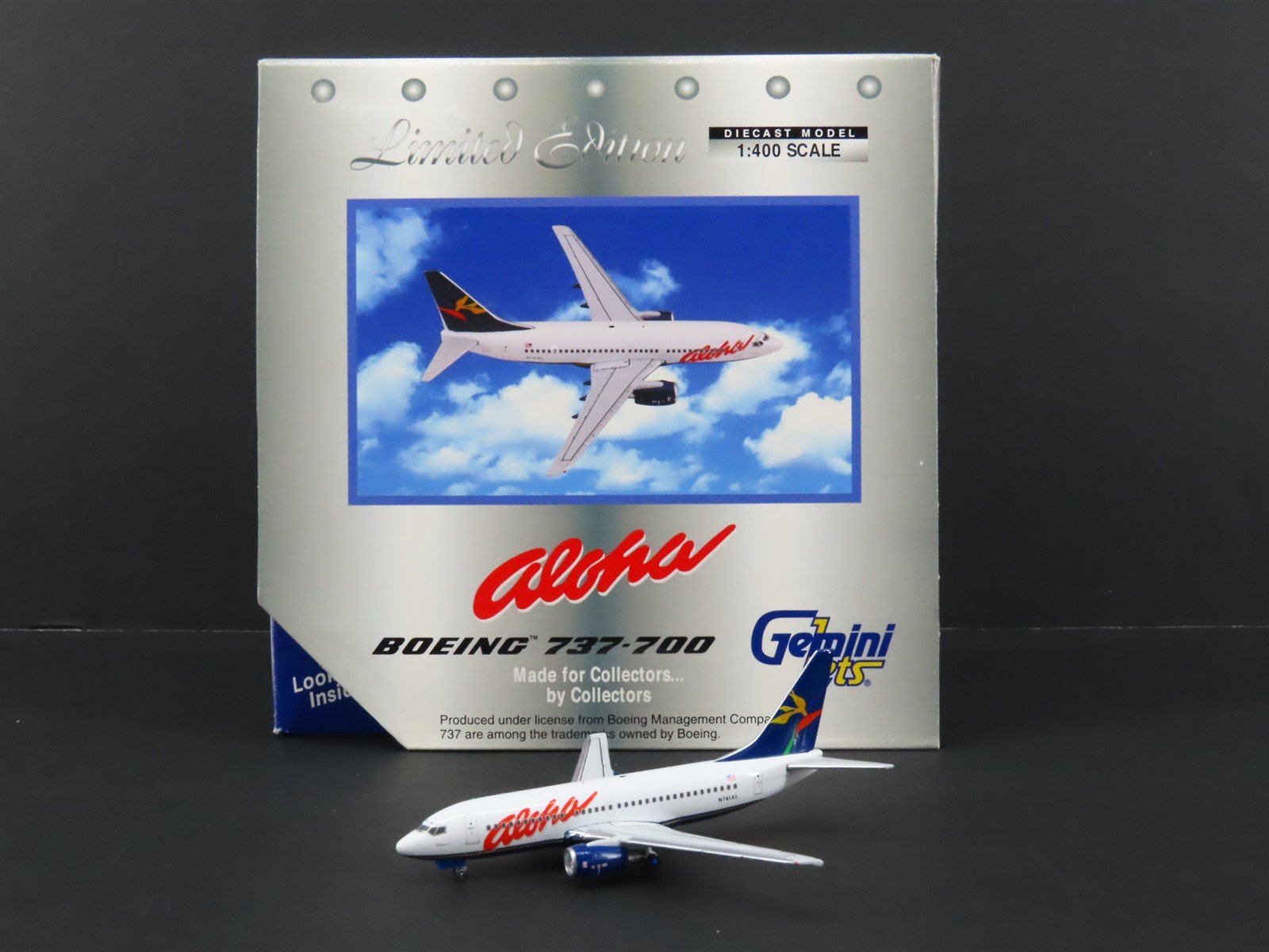 1:400 Scale Gemini Jets GJAAH285 Die-Cast Aloha Boeing B-737-76N Aircraft