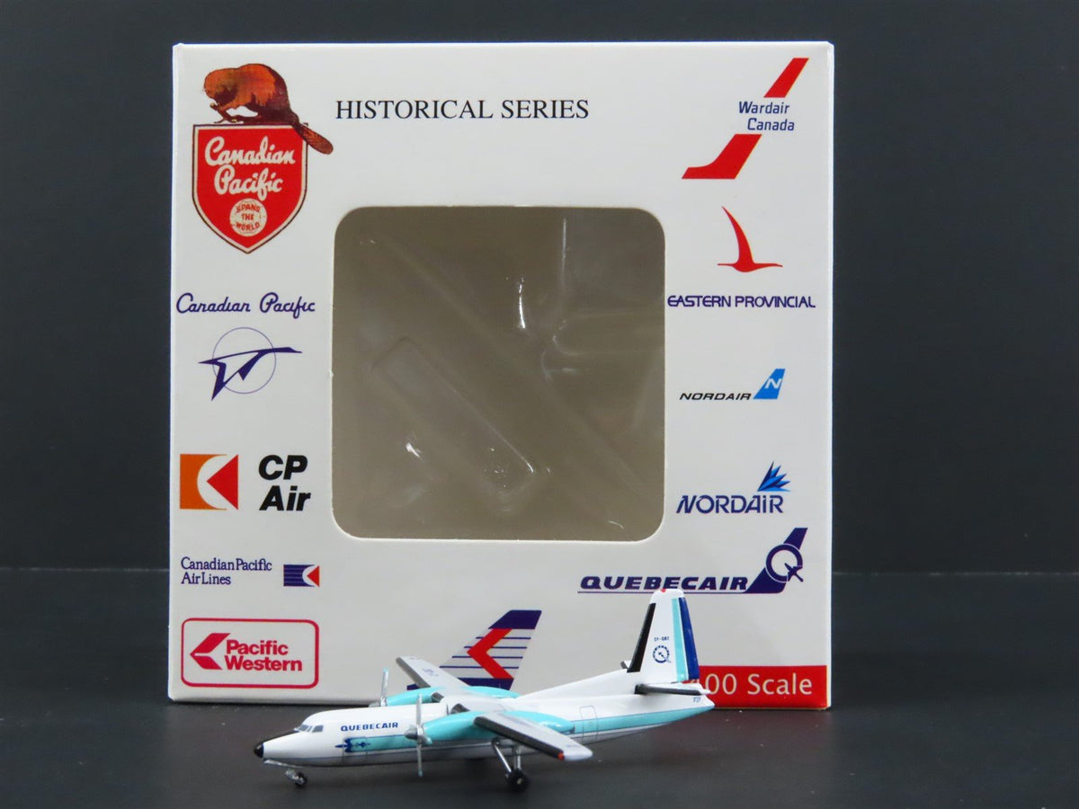 1:400 Scale Aero Classics Die-Cast Quebecair Fokker F-27 Aircraft CF-QBZ