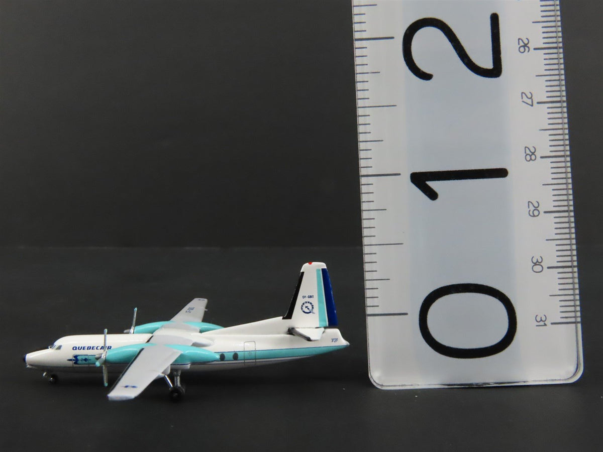 1:400 Scale Aero Classics Die-Cast Quebecair Fokker F-27 Aircraft CF-QBZ