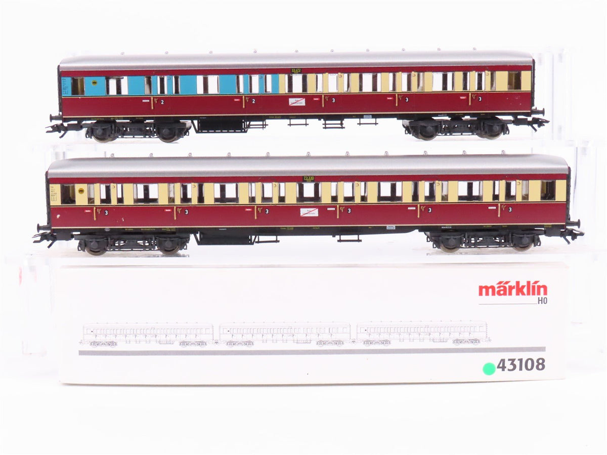 HO Scale Marklin 43108 DRG German &quot;Ruhr Express Service&quot; 3-Car Passenger Set