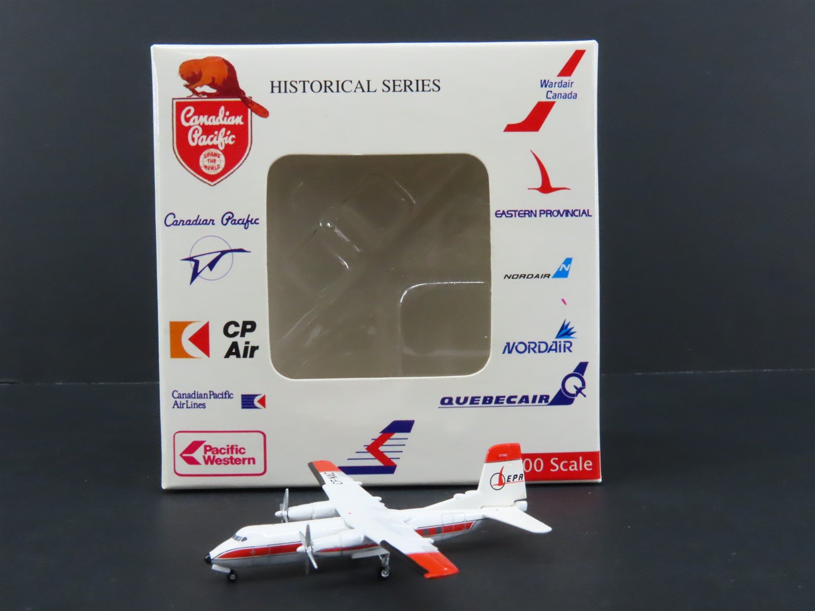 1:400 Scale Aero Classics Die-Cast EPA Handley Page Herald 202 Aircraft CF-NAC