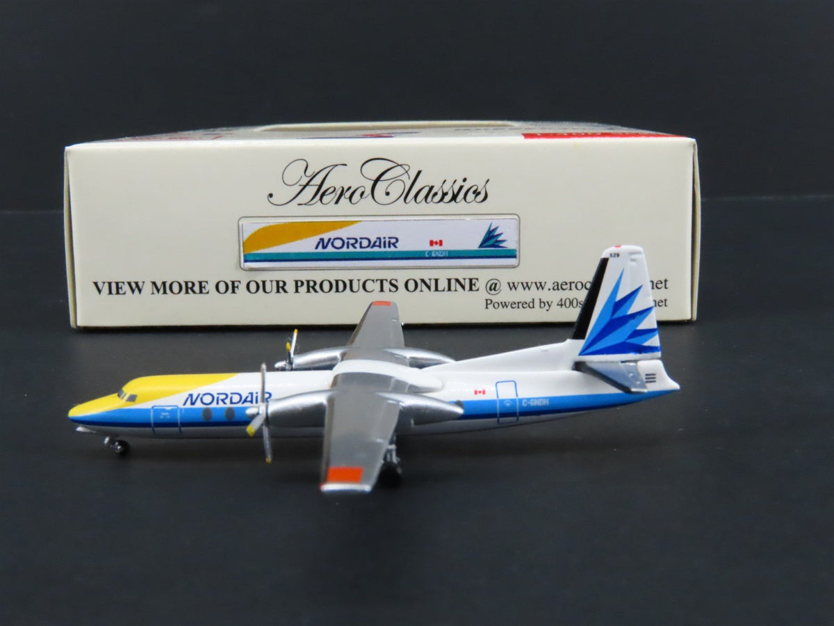 1:400 Scale Aero Classics Die-Cast Nordair Fairchild FH-227B Aircraft C-GNDH