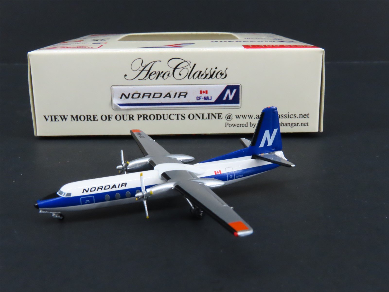 1:400 Scale Aero Classics Die-Cast Nordair Fairchild FH-227E Aircraft CF-NAJ