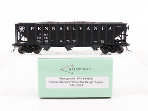 HO Arrowhead ARR-1005-9 PRR Pennsylvania 3 Bay Hopper Car #666581 - With Load