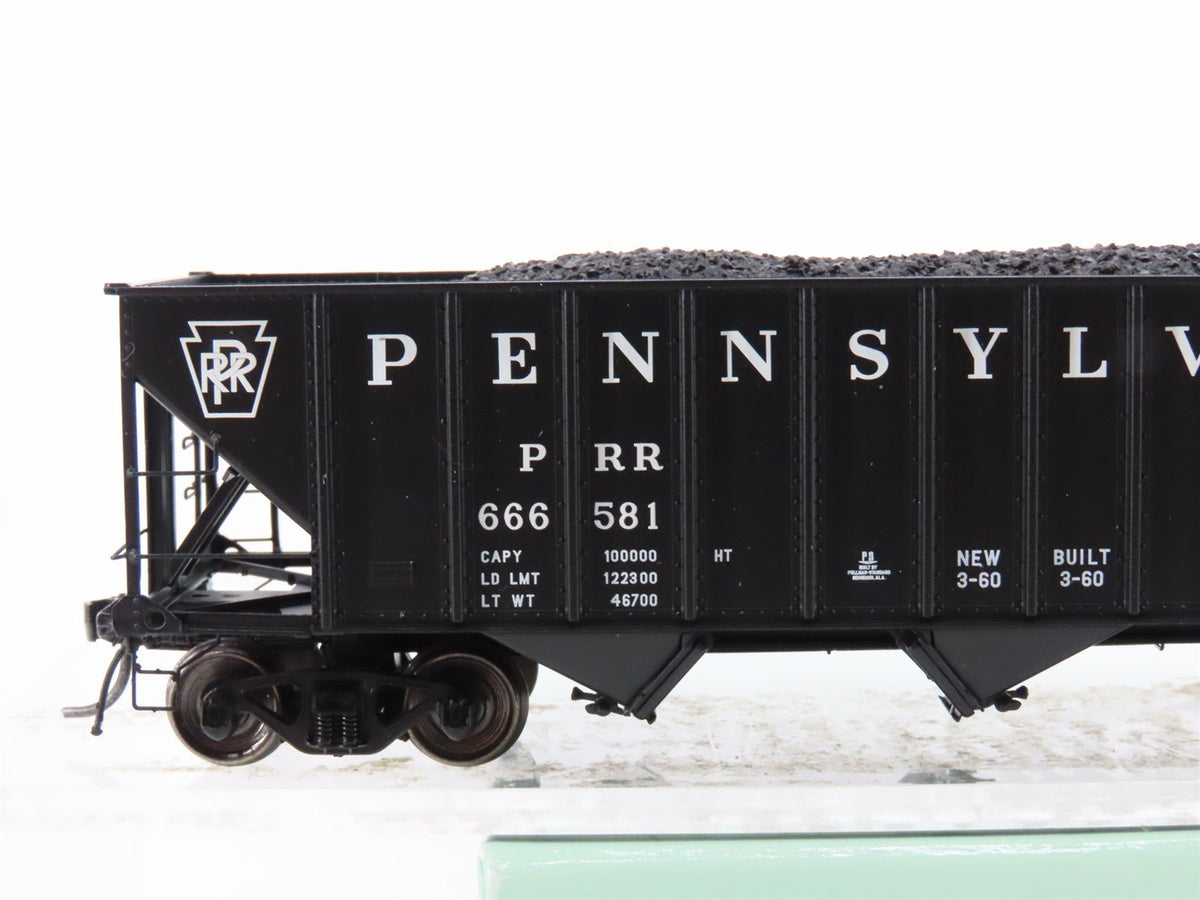 HO Arrowhead ARR-1005-9 PRR Pennsylvania 3 Bay Hopper Car #666581 - With Load