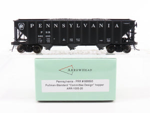 HO Arrowhead ARR-1005-20 PRR Pennsylvania 3 Bay Hopper Car #666693 - With Load