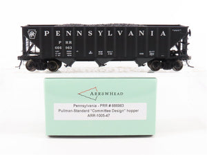 HO Arrowhead ARR-1005-47 PRR Pennsylvania 3 Bay Hopper Car #666963 - With Load