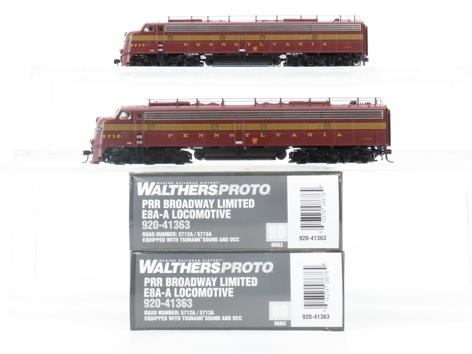 HO Walthers Proto 920-41363 PRR Broadway Limited E8A/A Diesel Set w/ DCC & Sound