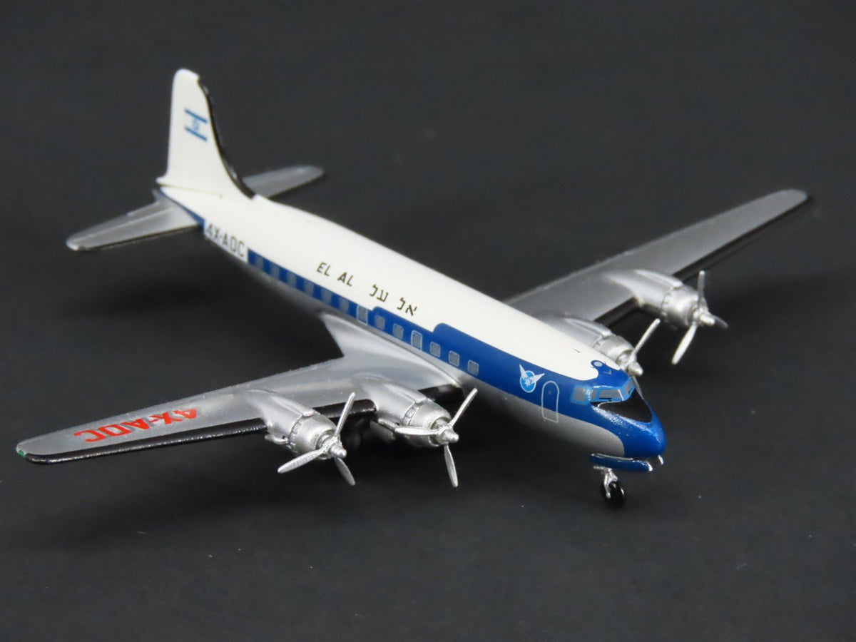 1:400 Scale Aero Classics Die-Cast EL AL McDonnell Douglas DC-4 Aircraft 4X-ADC