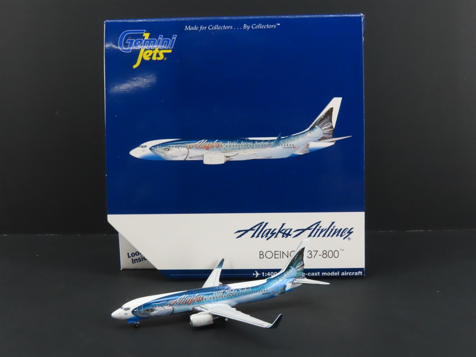 1:400 Gemini Jets GJASA1238 Die-Cast Alaska Airlines Boeing B737-800 Airliner