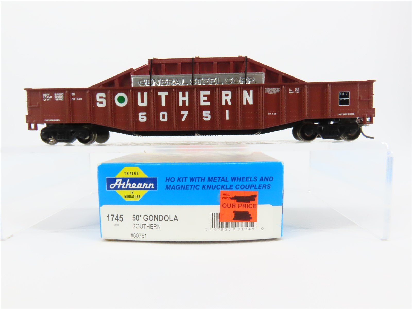 HO Scale Athearn 1745 Southern 50' Gondola Car #60751 w/ Custom Load