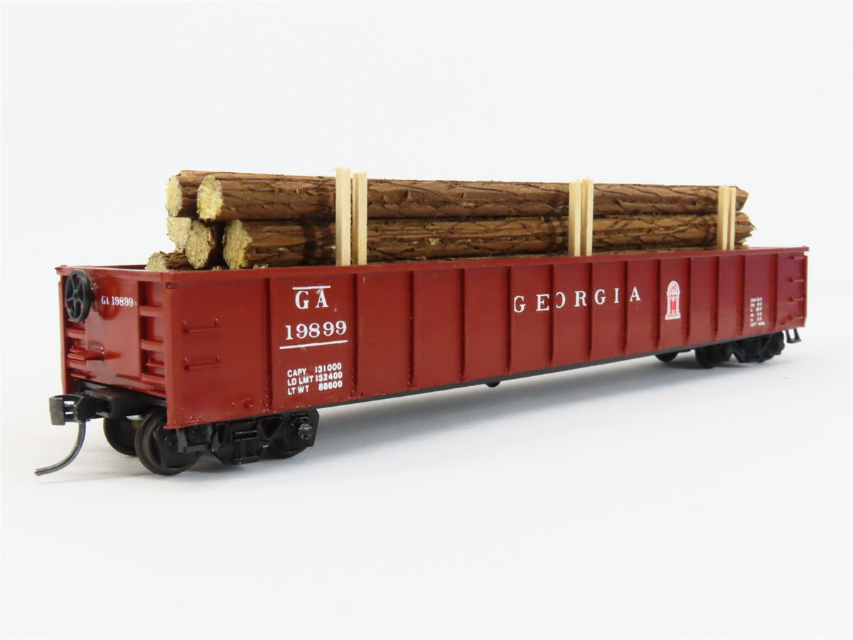 HO Scale Athearn GA Georgia Railroad 50&#39; Gondola Car #19899 Pro Custom w/ Load