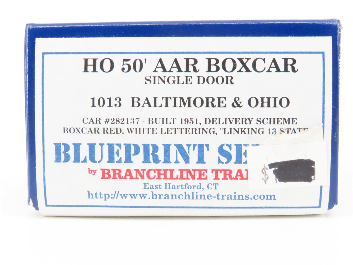 HO Scale Branchline Blueprint Kit #1013 B&amp;O Baltimore &amp; Ohio AAR Boxcar #282137