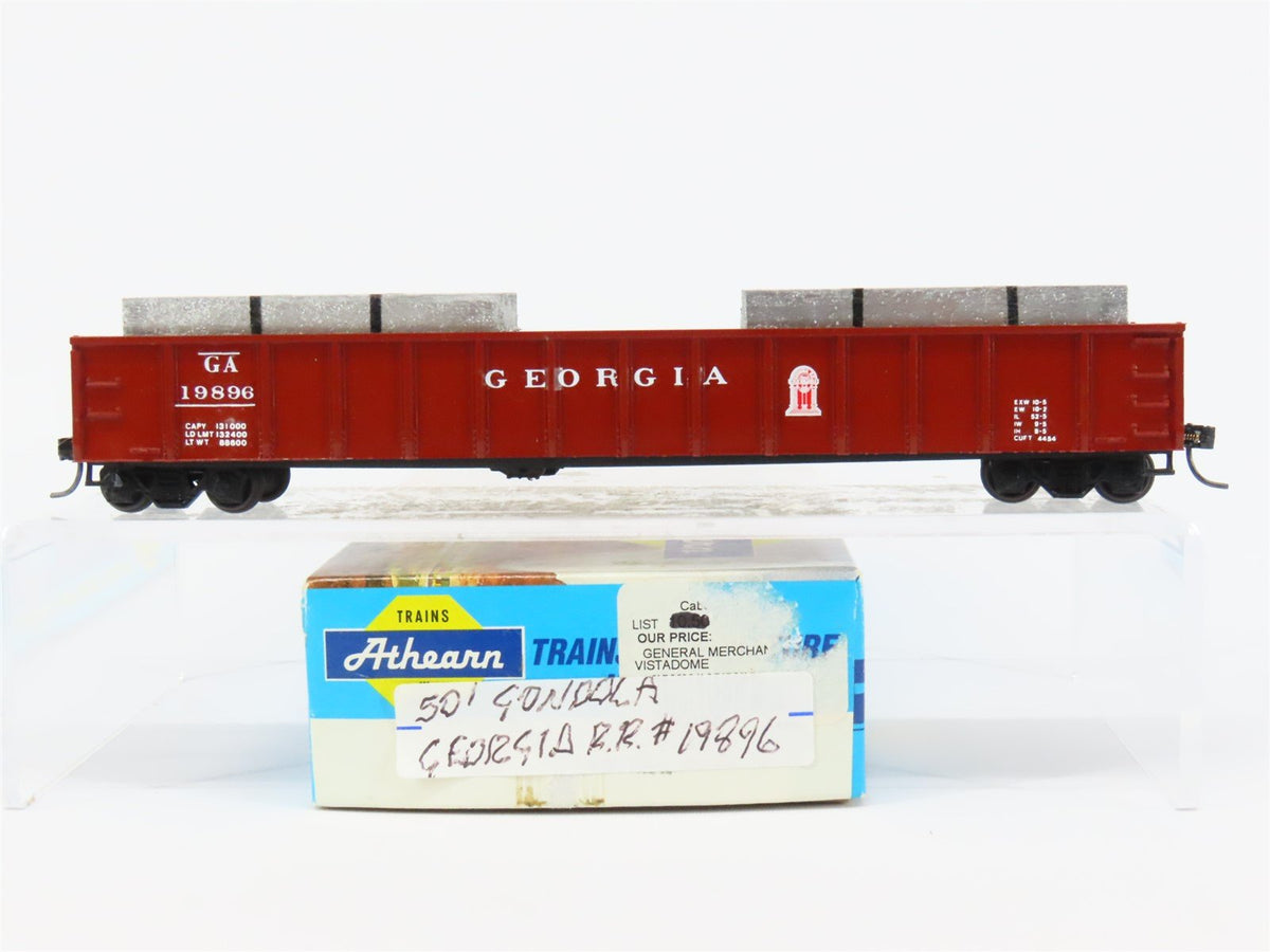 HO Scale Athearn GA Georgia Railroad 50&#39; Gondola Car #19896 Pro Custom w/ Load