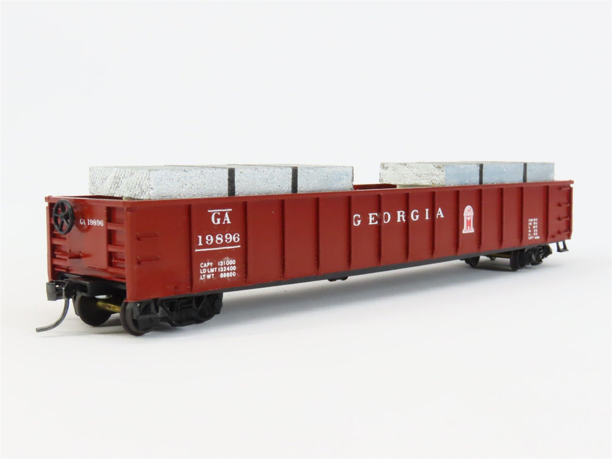 HO Scale Athearn GA Georgia Railroad 50&#39; Gondola Car #19896 Pro Custom w/ Load