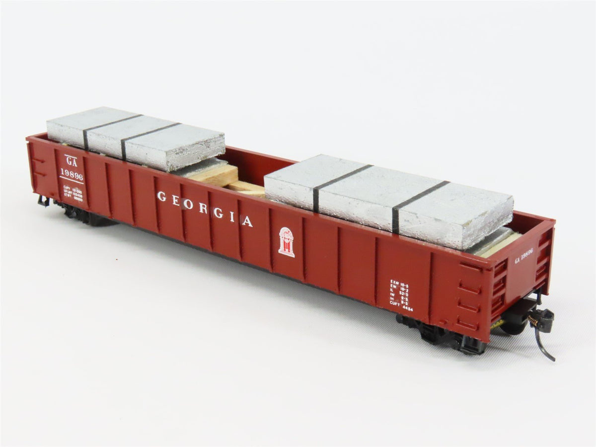 HO Scale Athearn GA Georgia Railroad 50&#39; Gondola Car #19896 Pro Custom w/ Load