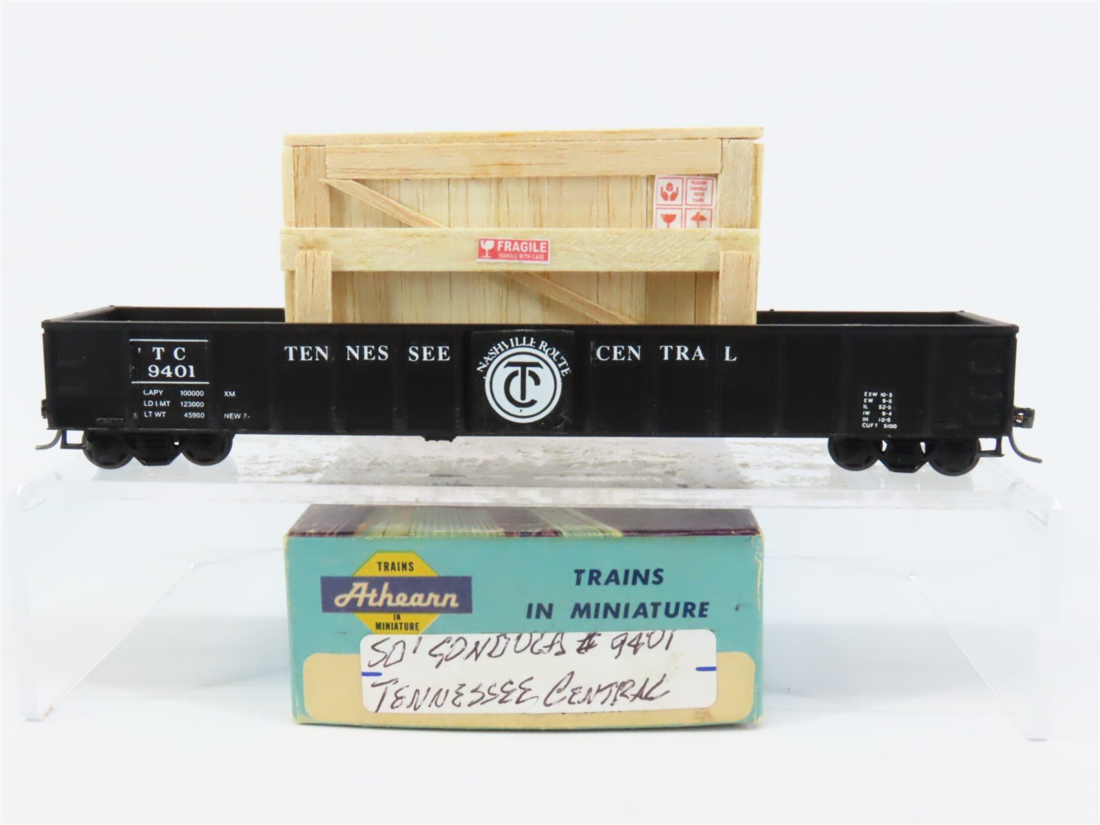 HO Scale Athearn TC Tennessee Central 50' Gondola Car #9401 Pro Custom w/ Load