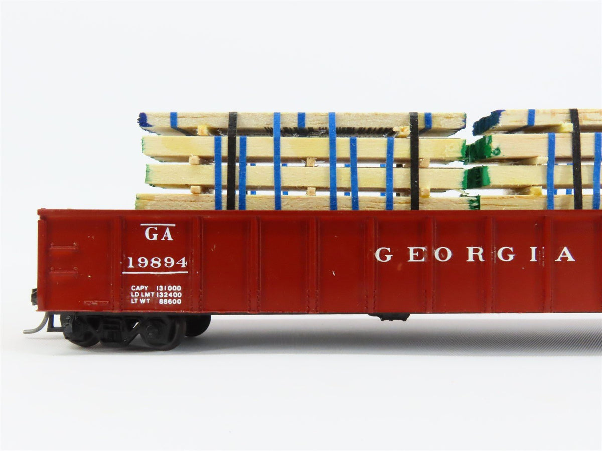 HO Scale Athearn GA Georgia Railroad 50&#39; Gondola Car #19894 Pro Custom w/ Load