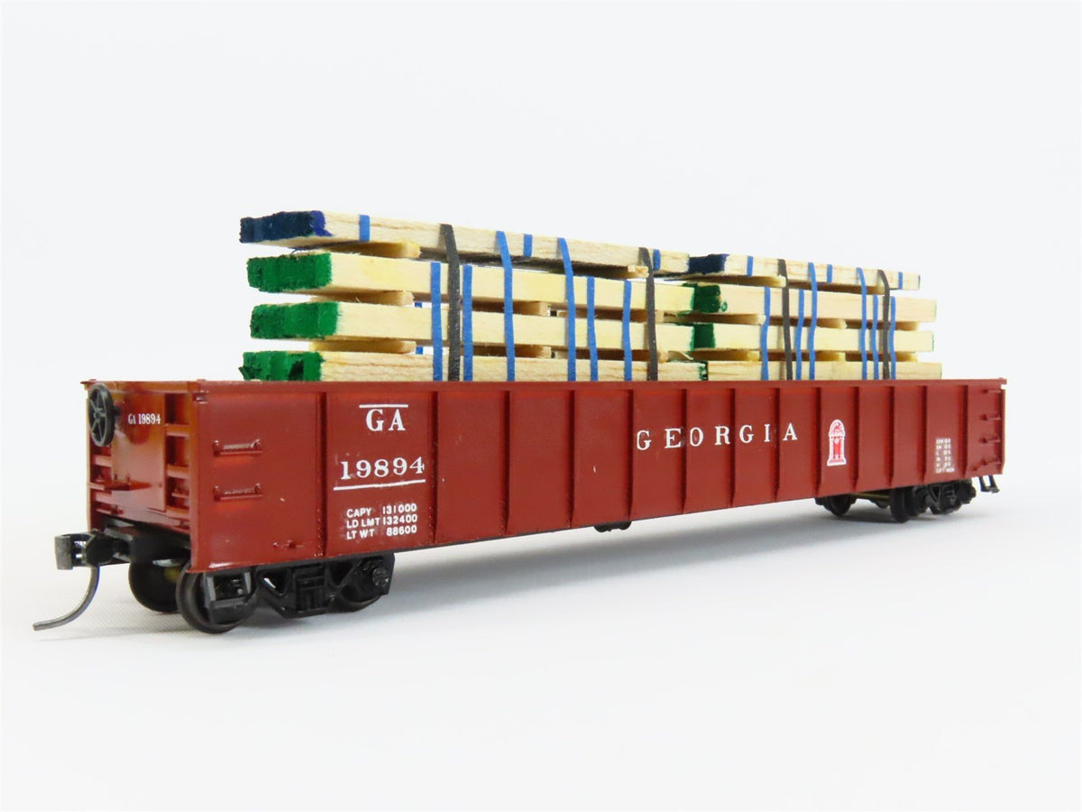 HO Scale Athearn GA Georgia Railroad 50&#39; Gondola Car #19894 Pro Custom w/ Load