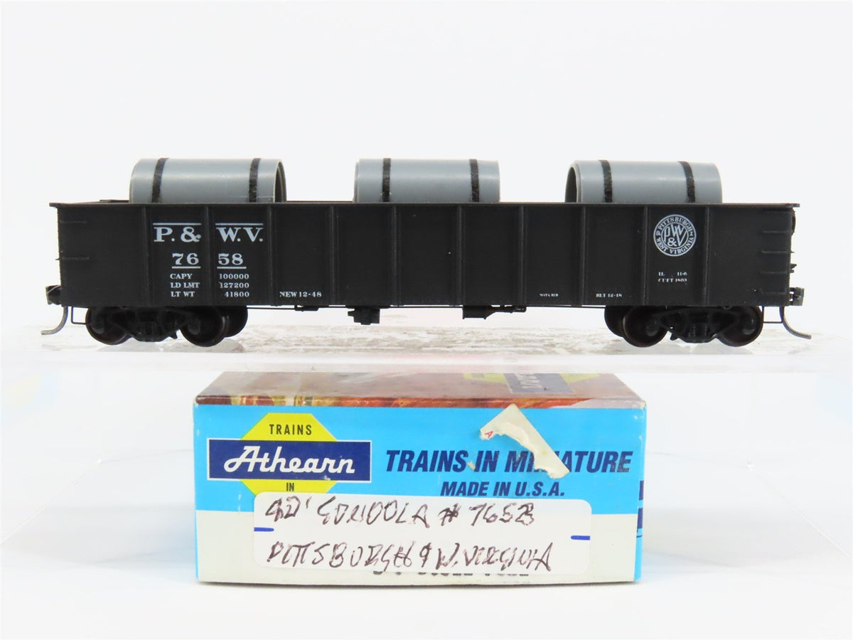 HO Athearn PWV Pittsburgh &amp; West Virginia 50&#39; Gondola Car #7658 w/ Custom Load