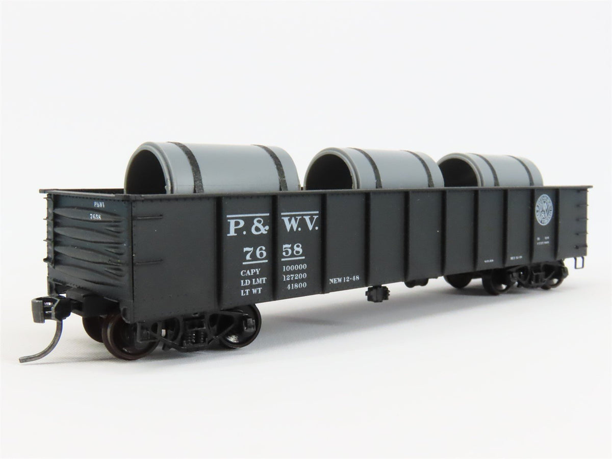 HO Athearn PWV Pittsburgh &amp; West Virginia 50&#39; Gondola Car #7658 w/ Custom Load