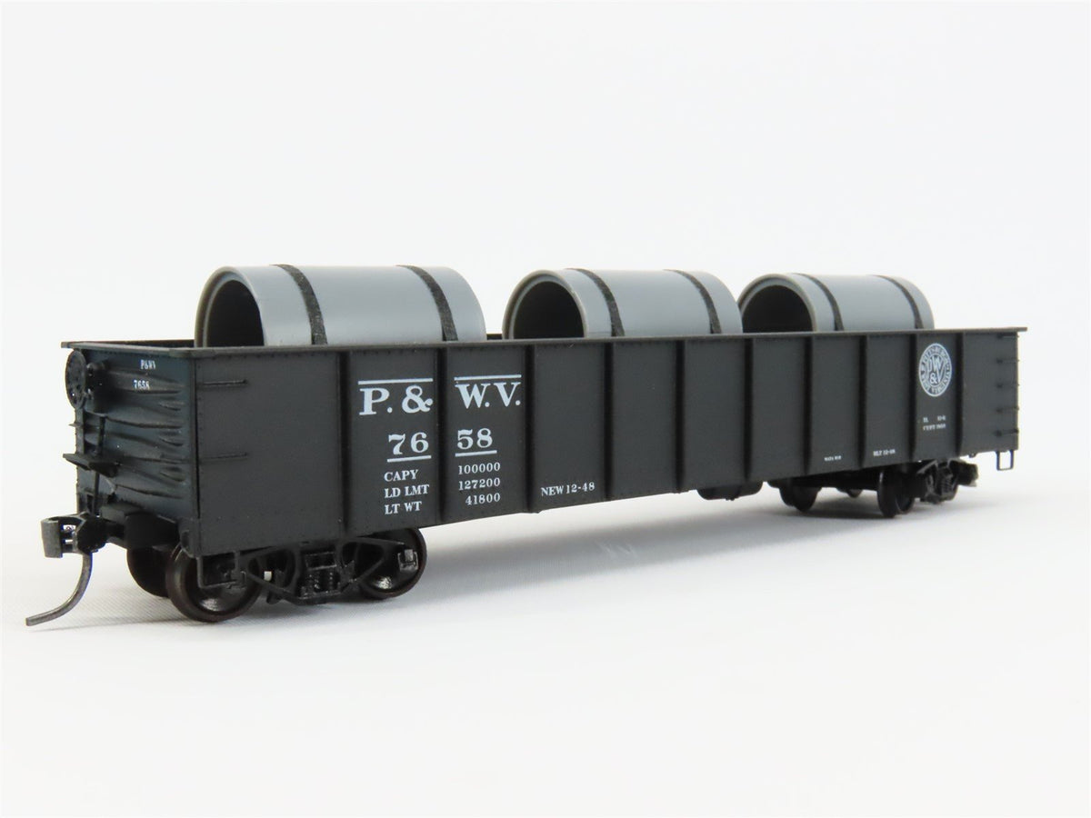 HO Athearn PWV Pittsburgh &amp; West Virginia 50&#39; Gondola Car #7658 w/ Custom Load