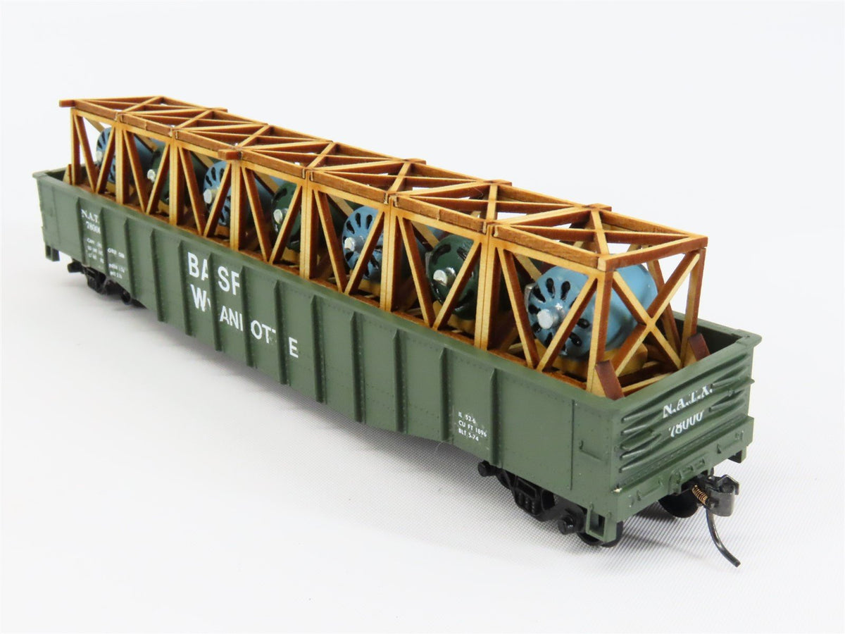 HO Scale Athearn NATX BASF Wyandotte 50&#39; Gondola Car #78000 Pro Custom w/ Load