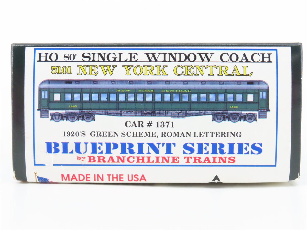 HO Branchline Blueprint Kit 5101 NYC 80&#39; Single-Window Coach Passenger Car #1371