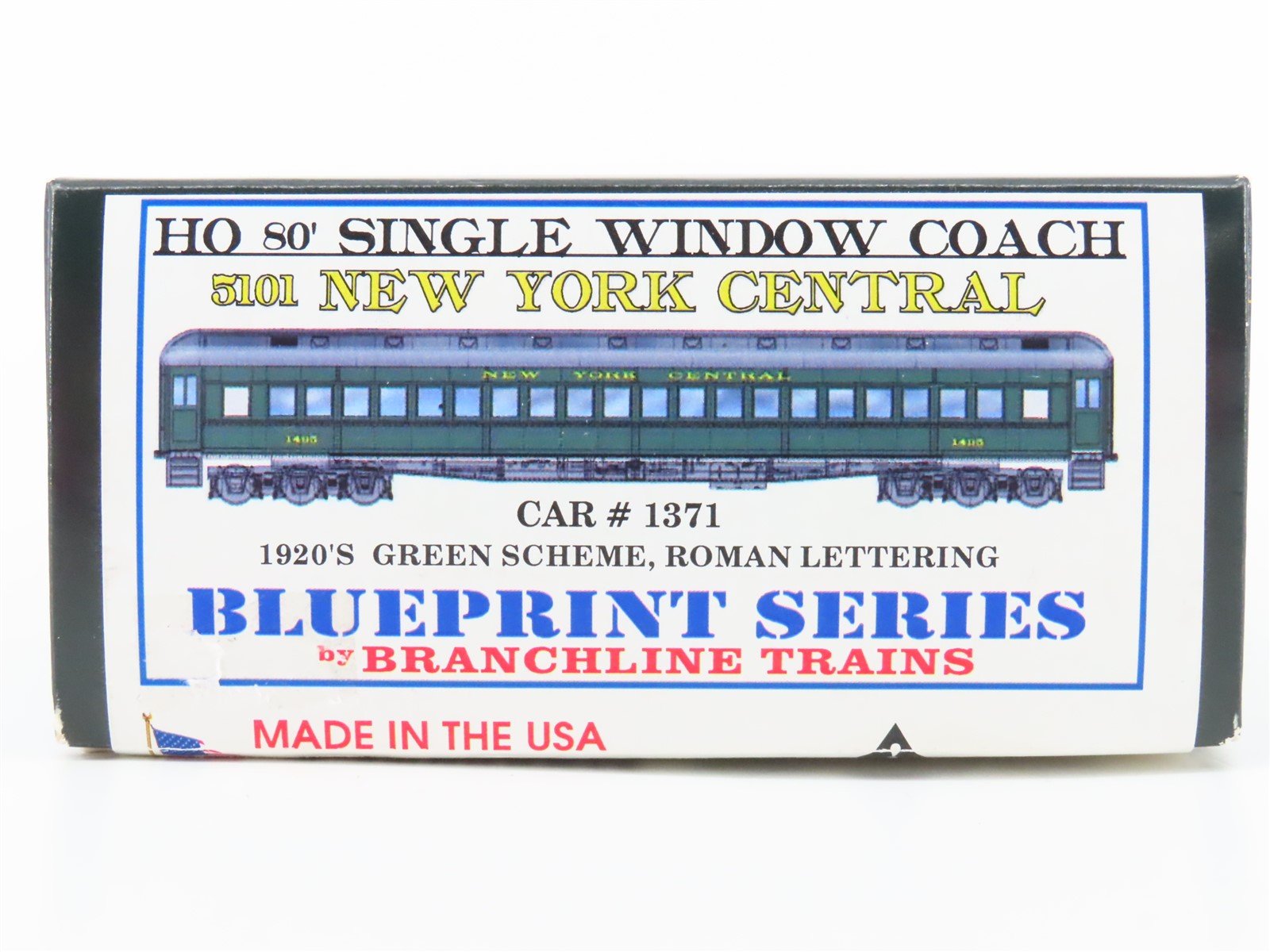 HO Branchline Blueprint Kit 5101 NYC 80' Single-Window Coach Passenger Car #1371