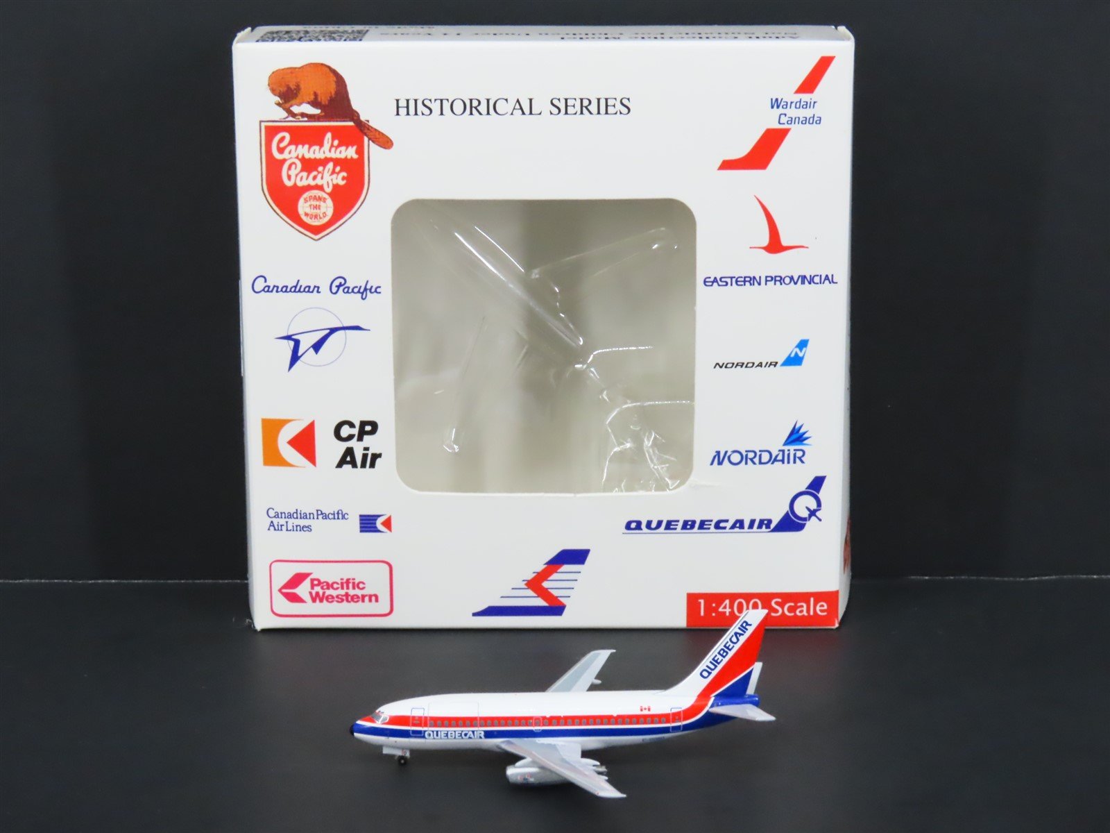1:400 Aero Classics AC19227 Die-Cast Quebecair Boeing B-737-210C Aircraft C-GQBD