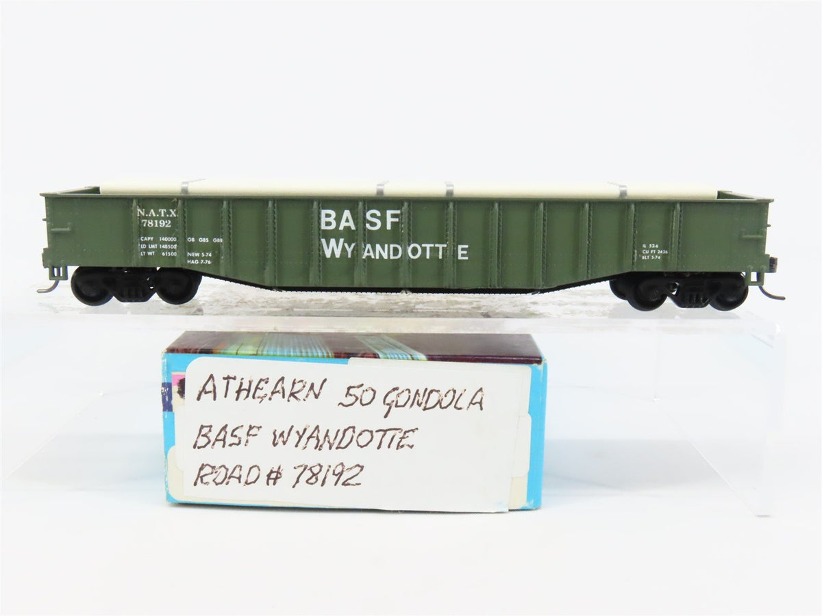 HO Scale Athearn NATX BASF Wyandotte 50&#39; Gondola Car #78192 Pro Custom w/ Load