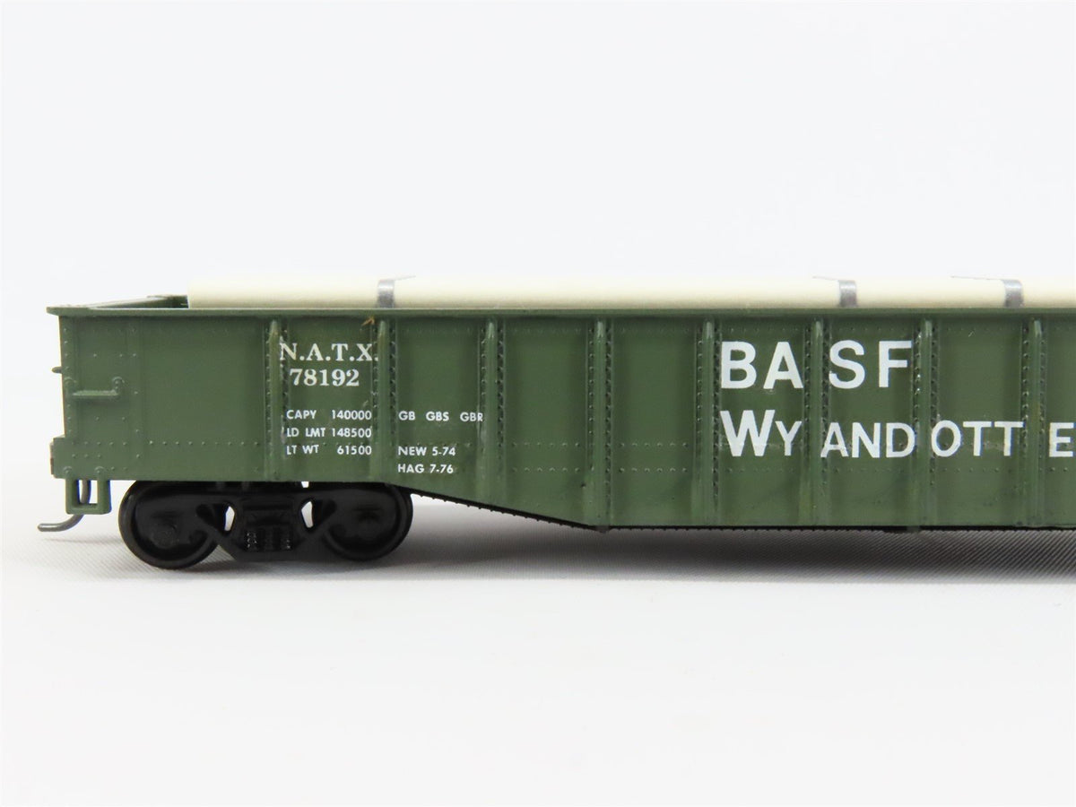 HO Scale Athearn NATX BASF Wyandotte 50&#39; Gondola Car #78192 Pro Custom w/ Load
