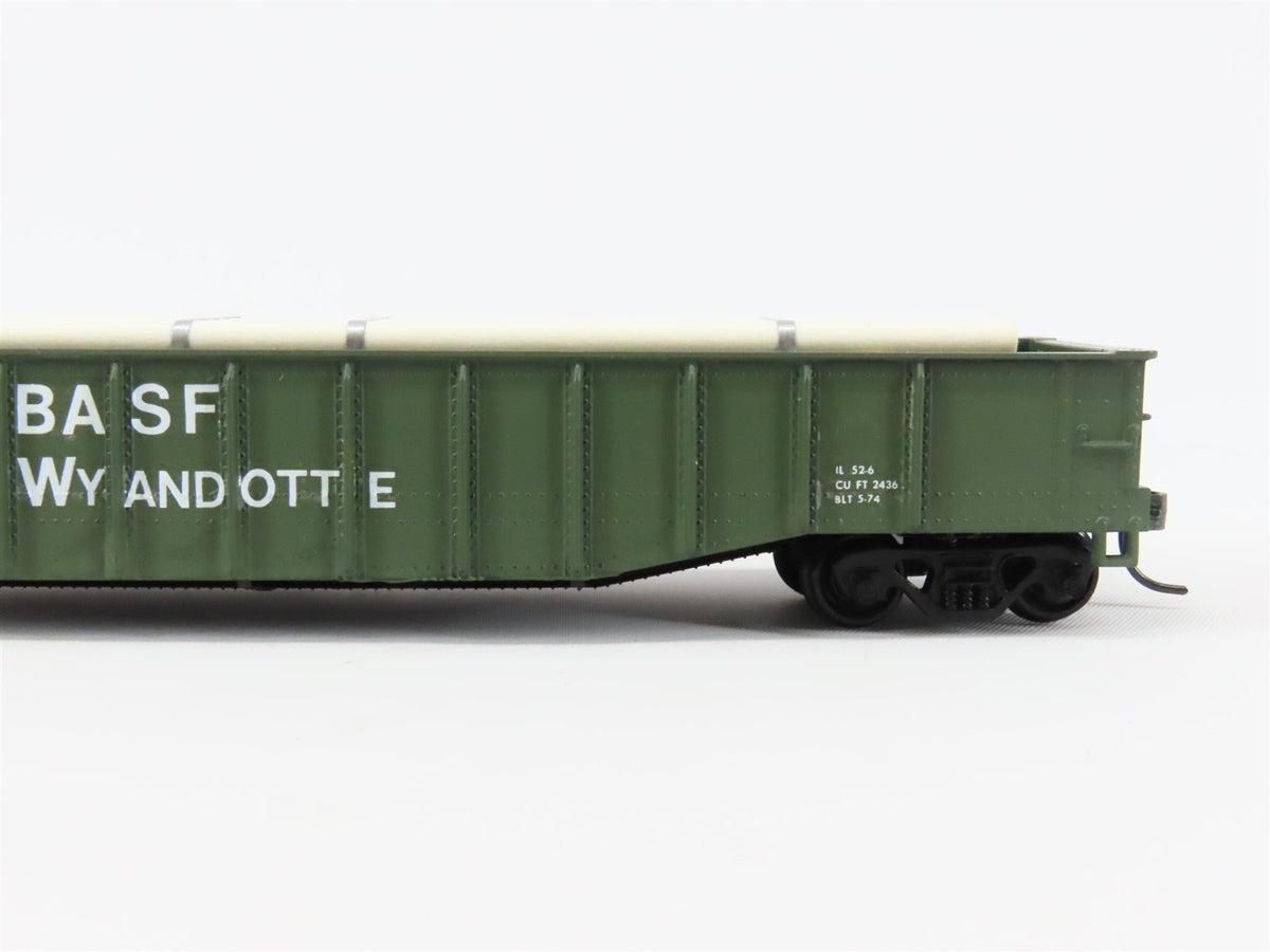HO Scale Athearn NATX BASF Wyandotte 50&#39; Gondola Car #78192 Pro Custom w/ Load