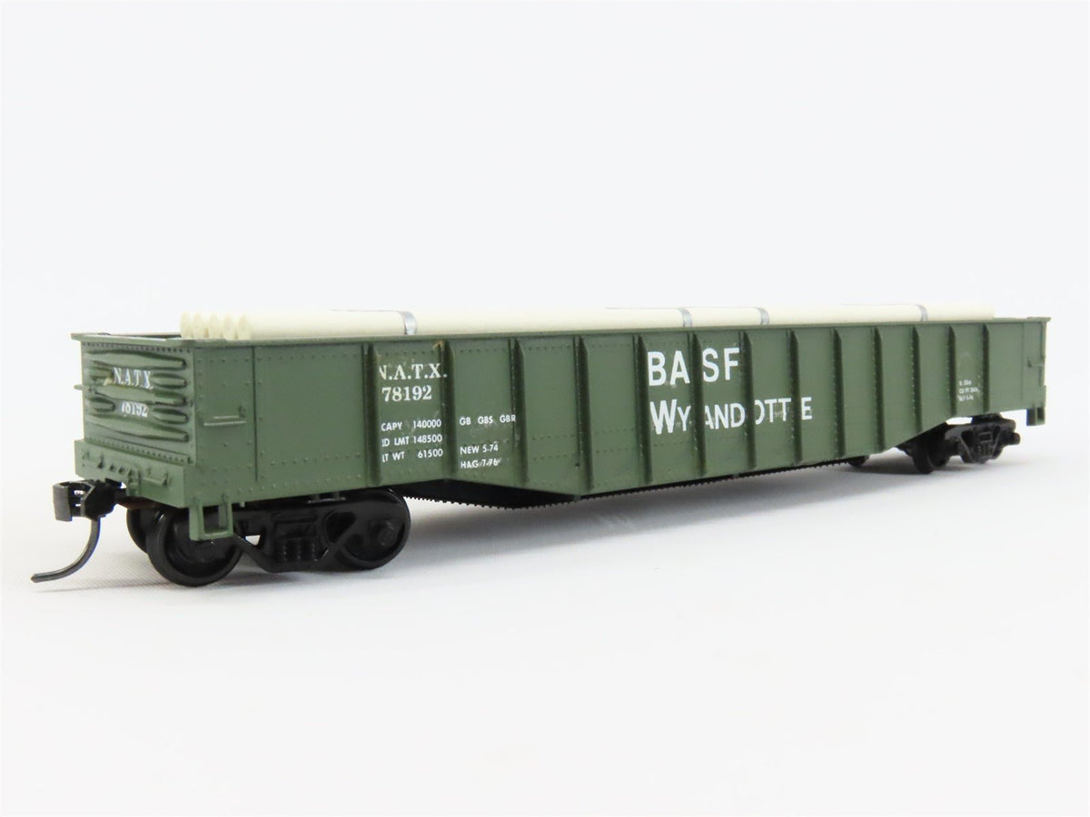 HO Scale Athearn NATX BASF Wyandotte 50&#39; Gondola Car #78192 Pro Custom w/ Load