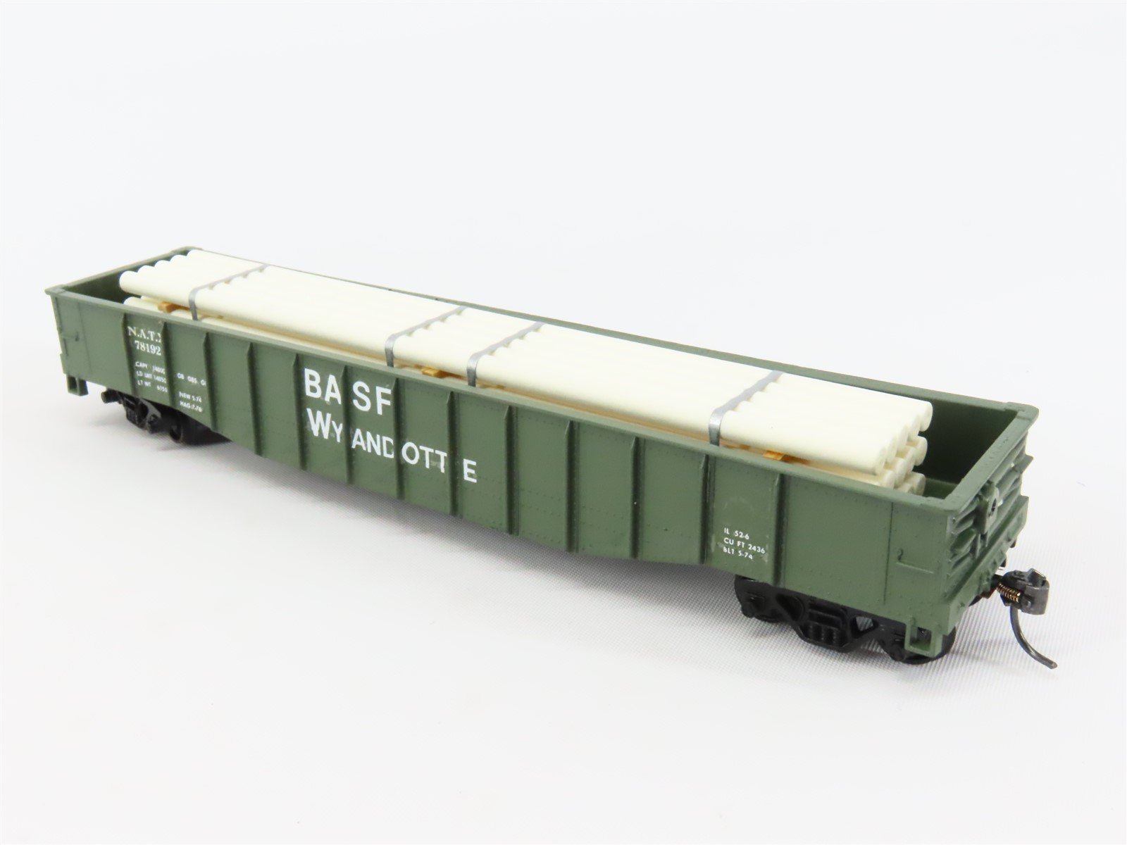 HO Scale Athearn NATX BASF Wyandotte 50' Gondola Car #78192 Pro Custom w/ Load