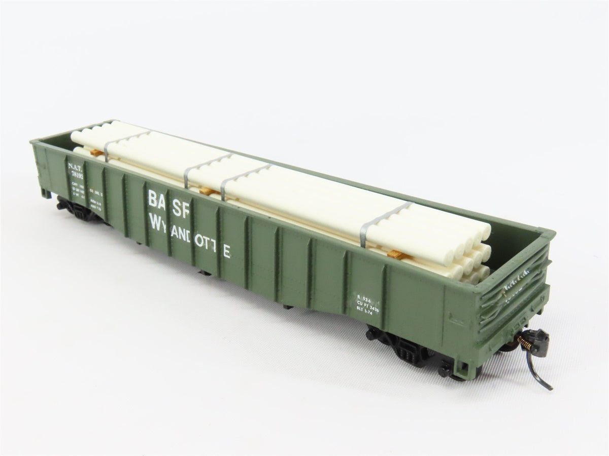 HO Scale Athearn NATX BASF Wyandotte 50&#39; Gondola Car #78192 Pro Custom w/ Load