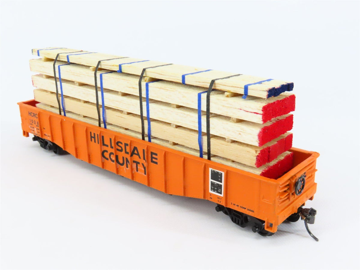 HO Scale Athearn HCRC Hillsdale Cty 50&#39; Gondola Car #1028 Pro Custom w/ Load