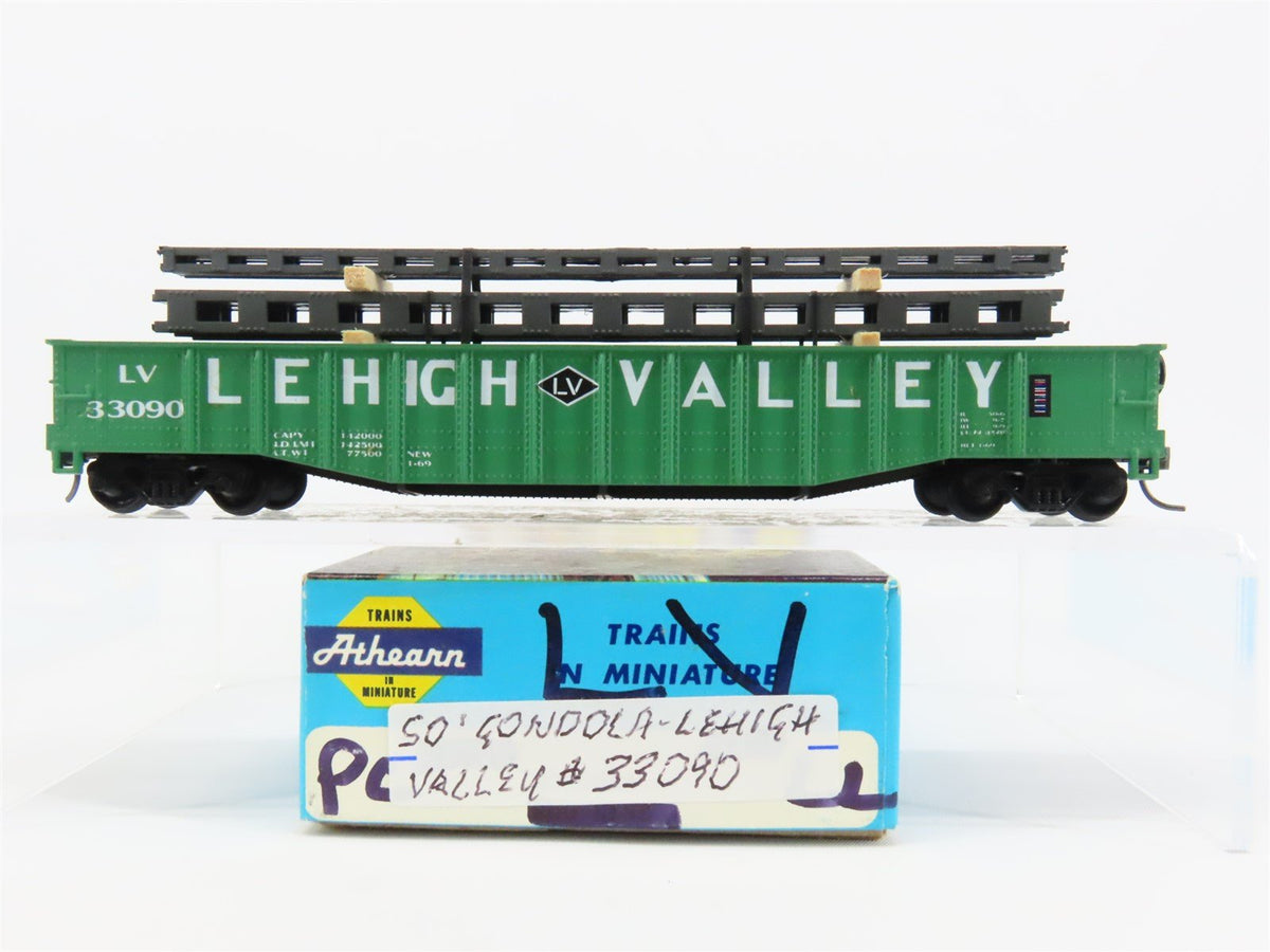 HO Scale Athearn LV Lehigh Valley 50&#39; Gondola Car #33090 Pro Custom w/ Load