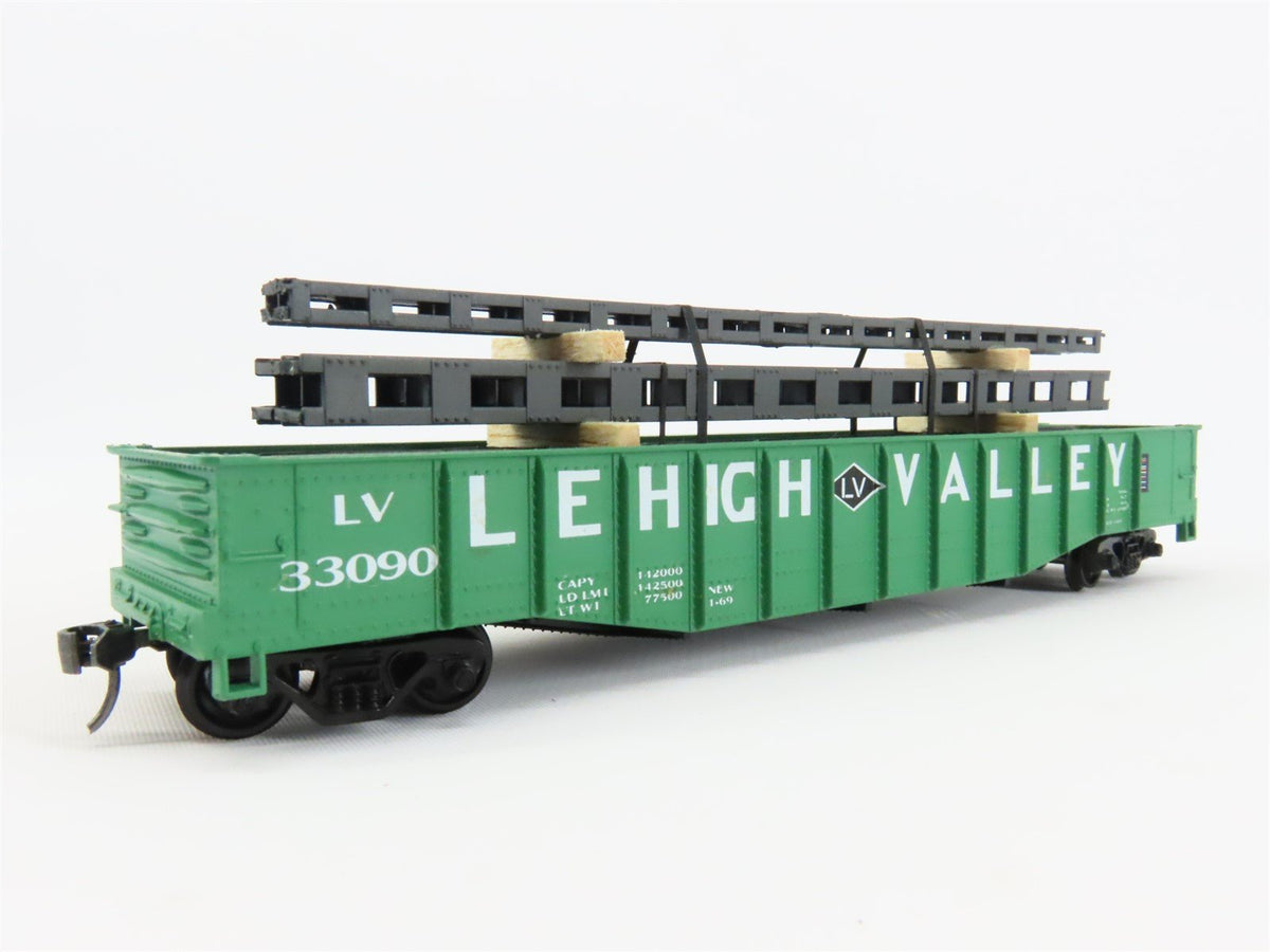 HO Scale Athearn LV Lehigh Valley 50&#39; Gondola Car #33090 Pro Custom w/ Load