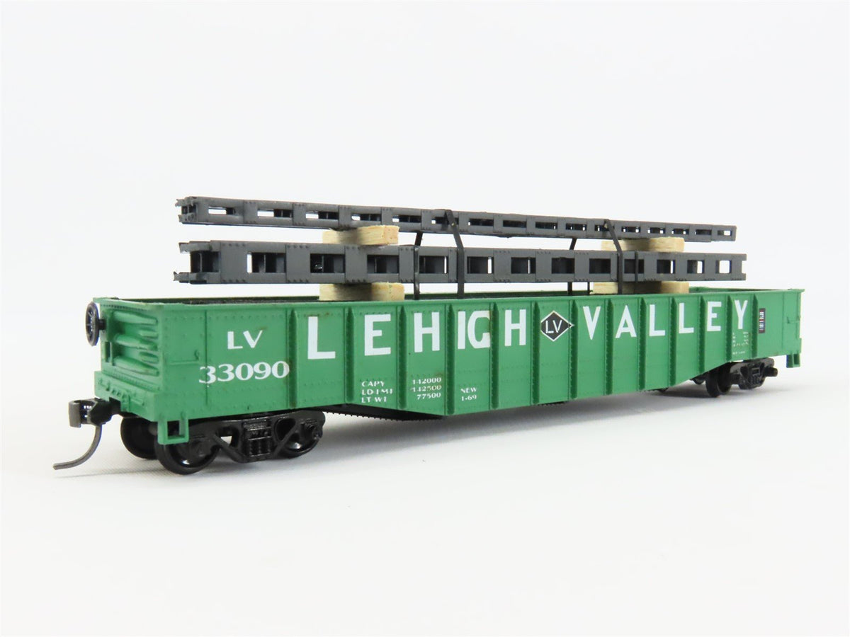 HO Scale Athearn LV Lehigh Valley 50&#39; Gondola Car #33090 Pro Custom w/ Load