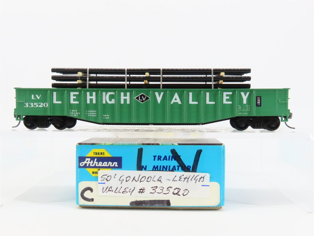 HO Scale Athearn LV Lehigh Valley 50&#39; Gondola Car #33520 Pro Custom w/ Load