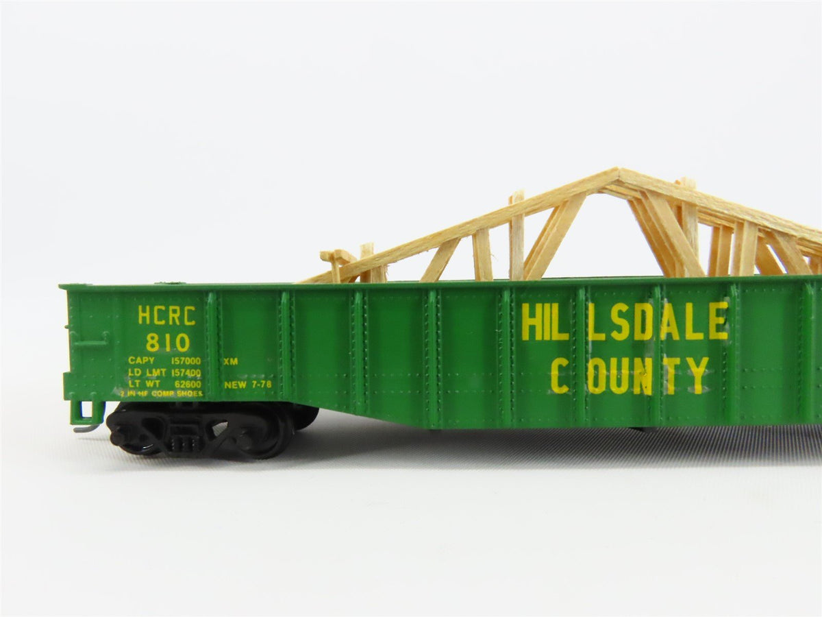 HO Scale Athearn HCRC Hillsdale Cty 50&#39; Gondola Car #810 Pro Custom w/ Load