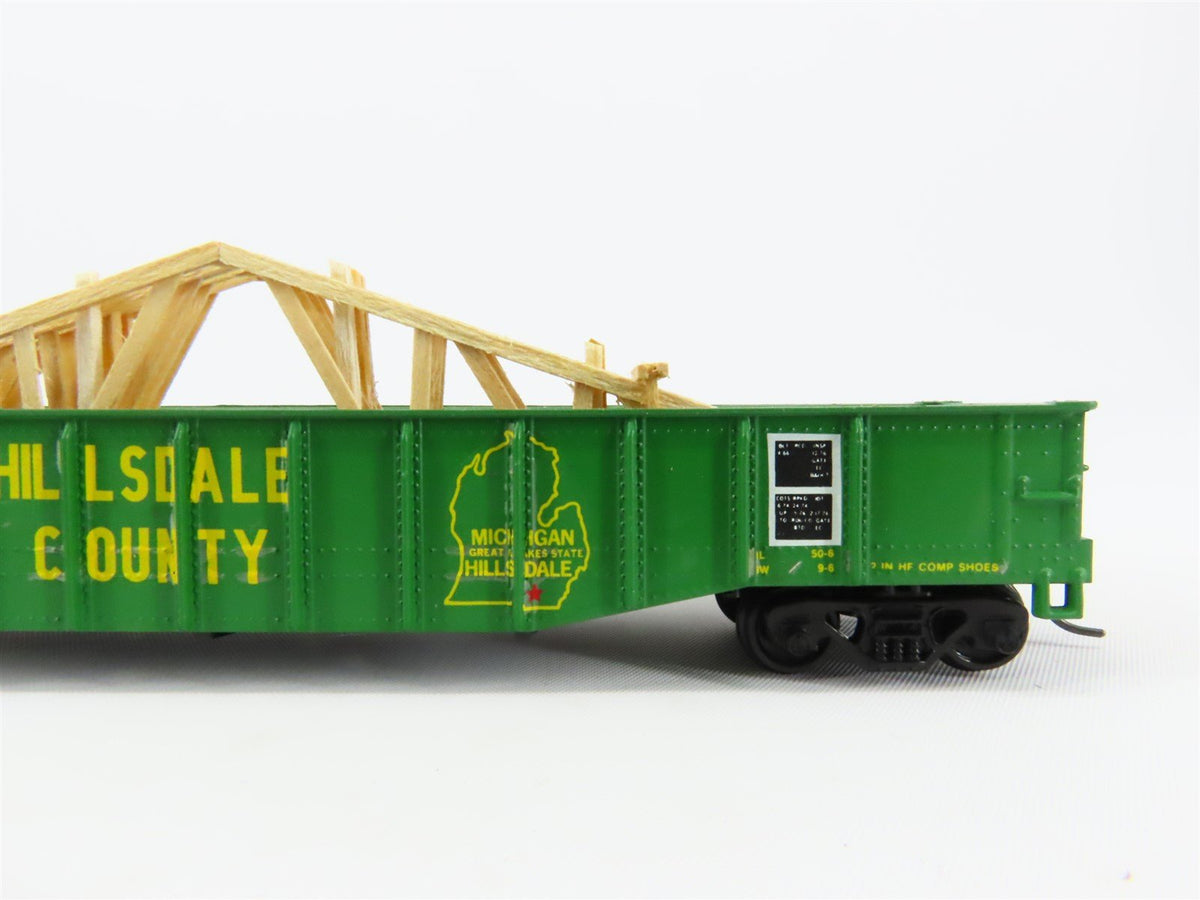 HO Scale Athearn HCRC Hillsdale Cty 50&#39; Gondola Car #810 Pro Custom w/ Load