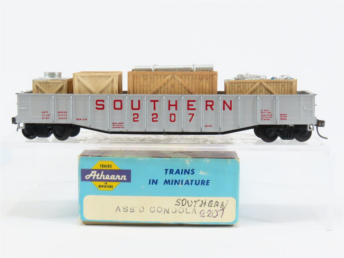 HO Scale Athearn Southern 50&#39; Gondola Car #2207 w/ Custom Wood Box Load